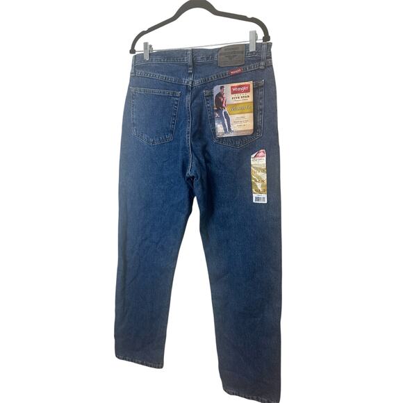 Wrangler NWT Five Star Relaxed Jeans Sz 33x32 Dark Wash - Picture 1 of 9